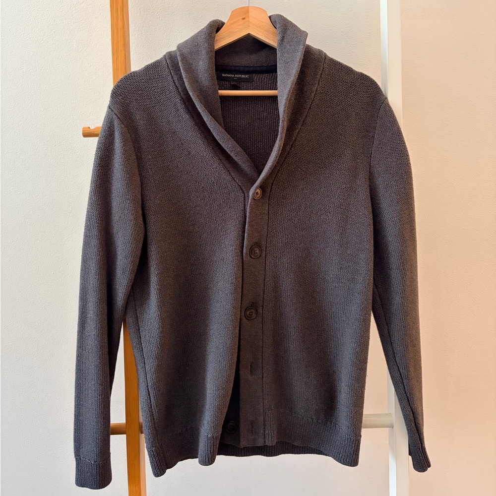 Men's‎ Banana Republic Gray Shawl Collar Sweater